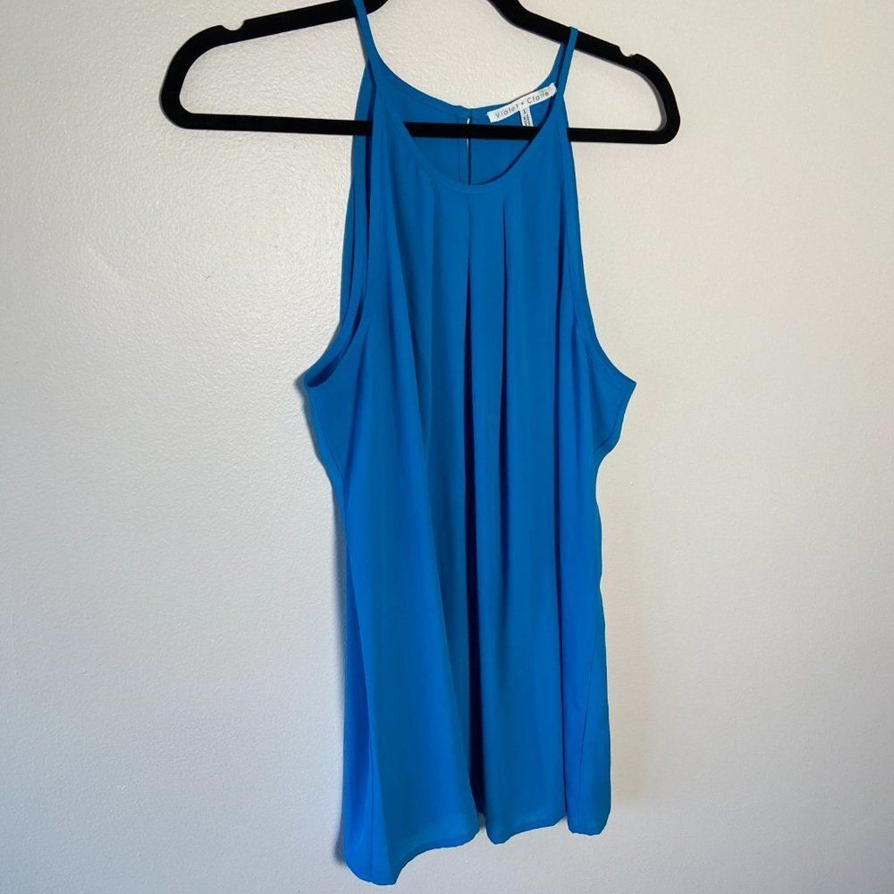 🚨 Last day Fri 🧳 Violet & Claire Blue High Scoop Neck Tank Top - Size L
